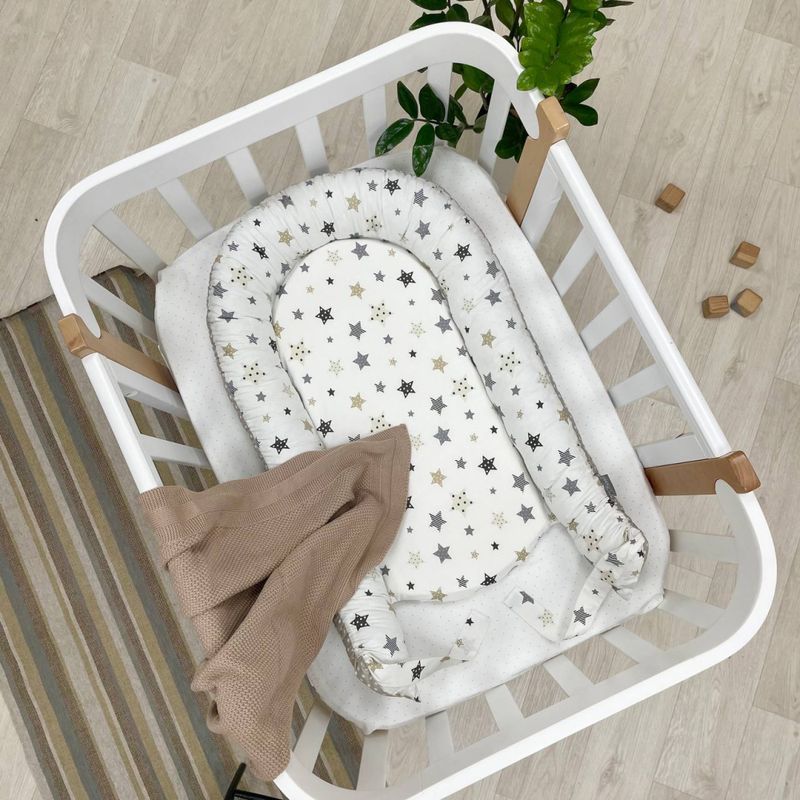 Кокон Маленькая Соня Baby Design Старс серо-бежевый 65x90 см