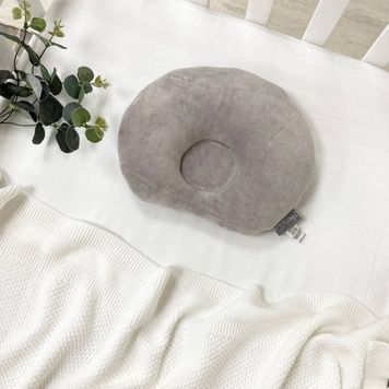 Подушка Маленька Соня анатомічна велюр Сіра 20x23 см