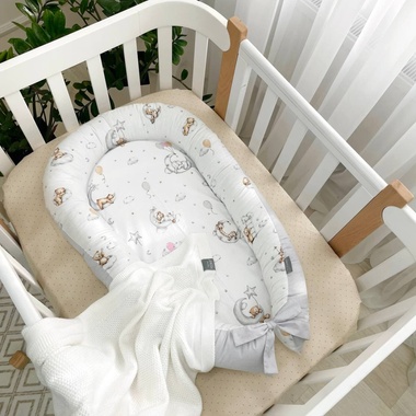 Кокон Маленькая Соня Baby Design Тедди серый 65x90 см