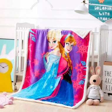 Плед-одеяло детское Love You HomeBrand Принцессы велюр с шерпой 110x140 см