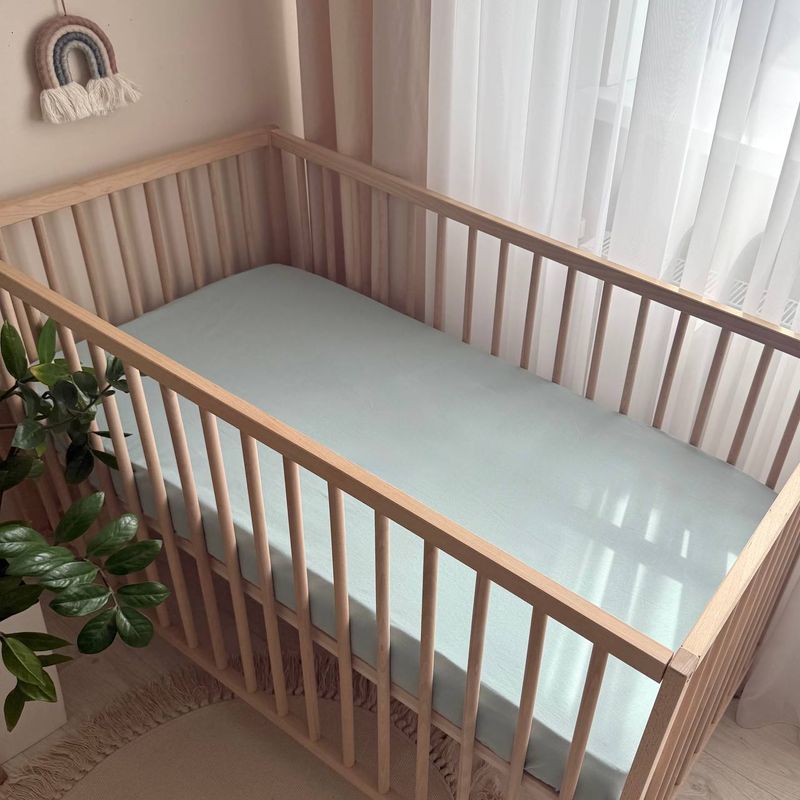 Простыня Маленькая Соня вареный хлопок мята 60x120 см