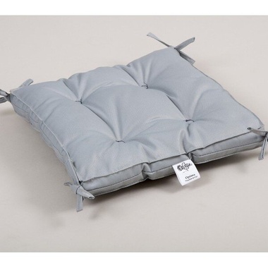 Подушка на стул Lotus Optima с завязками серая, 40x40