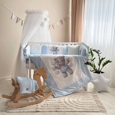 Комплект постельного белья Маленькая Соня Kids toys Мишка-1 голубой для новорожденных
