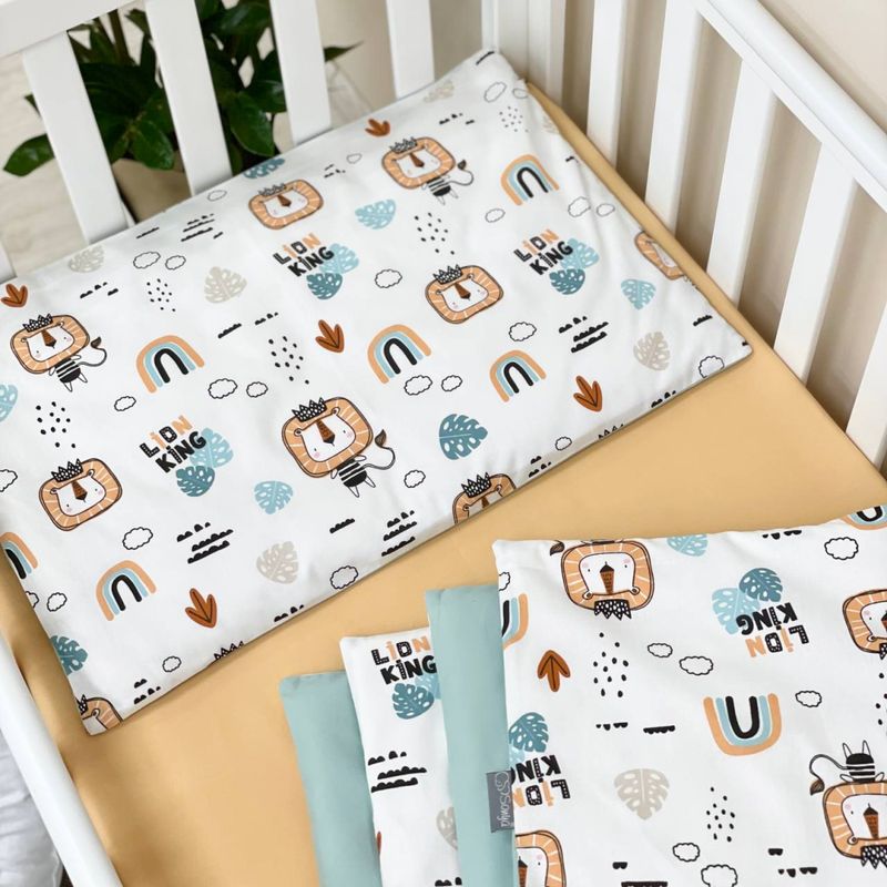 Комплект постельного белья Маленькая Соня Baby Dream Львы с радугами мята для новорожденных