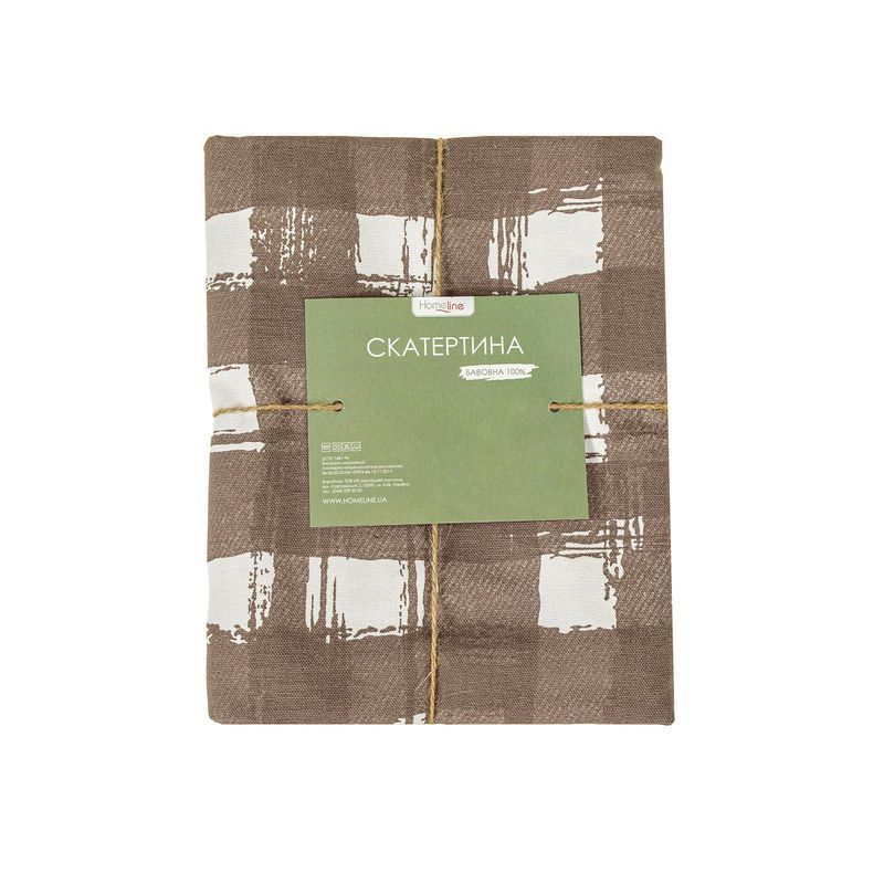 Скатертина Home Line "Клітинка" сіро-коричневий 120х150 см