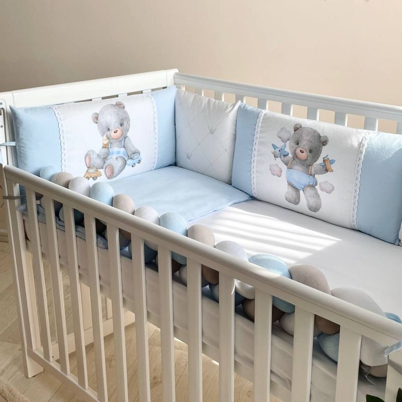 Комплект постільної білизни Маленька Соня Kids toys Ведмедик-1 блакитний для новонароджених