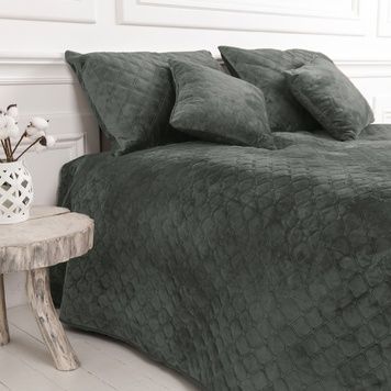 Покривало ТЕП Velour Ромб круглий сіре 240x260 см
