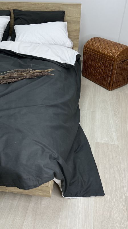 Комплект постельного белья Lusil Графит Белый полуторный