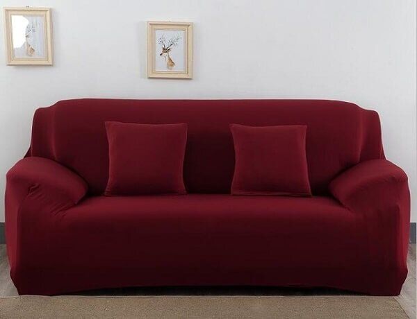Чехол на диван + 2 кресла эластичный Homytex Бордовый
