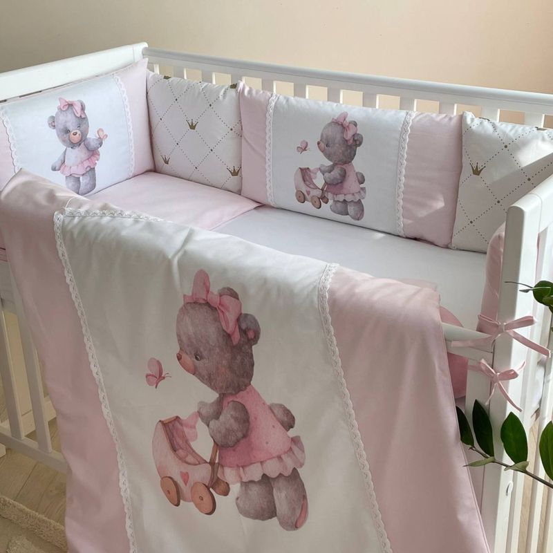 Комплект постільної білизни Маленька Соня Kids toys Ведмедик рожевий для новонароджених