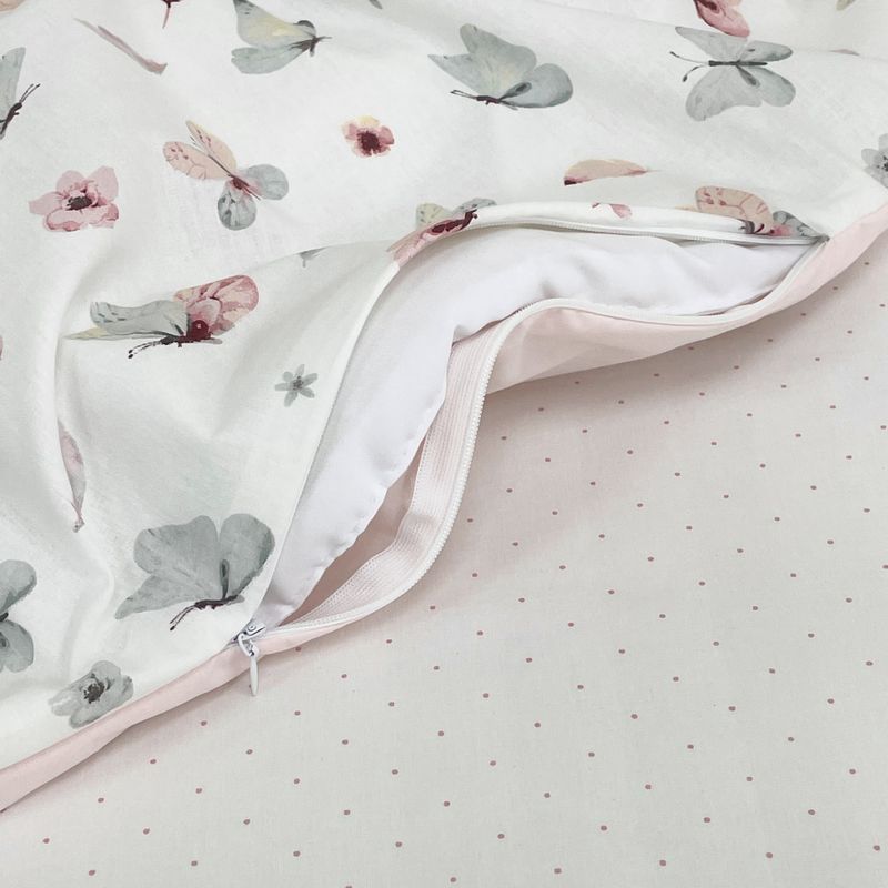 Комплект постельного белья Маленькая Соня Baby Dream Бабочка розово-мятная для новорожденных