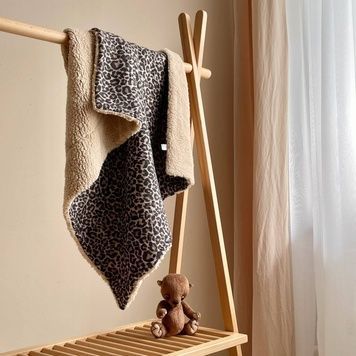 Плед Маленькая Соня муслин на меху Teddy Леопард 80x100 см