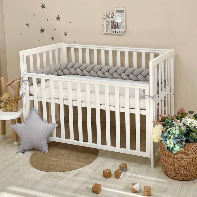 Стеганый бортик Маленька Соня серебро 30x60 см; 30x120 см