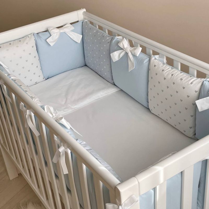 Комплект постельного белья Маленькая Соня Shine голубое сердечко для новорожденного