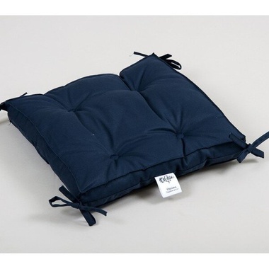 Подушка на стул Lotus Optima с завязками синяя, 40x40