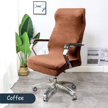 Чехол на компьютерное-офисное кресло велюровый Homytex Шоколадный 55*69 см