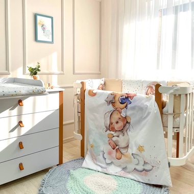 Комплект постельного белья Маленькая Соня Мишки Гамми бежевый для новорожденных