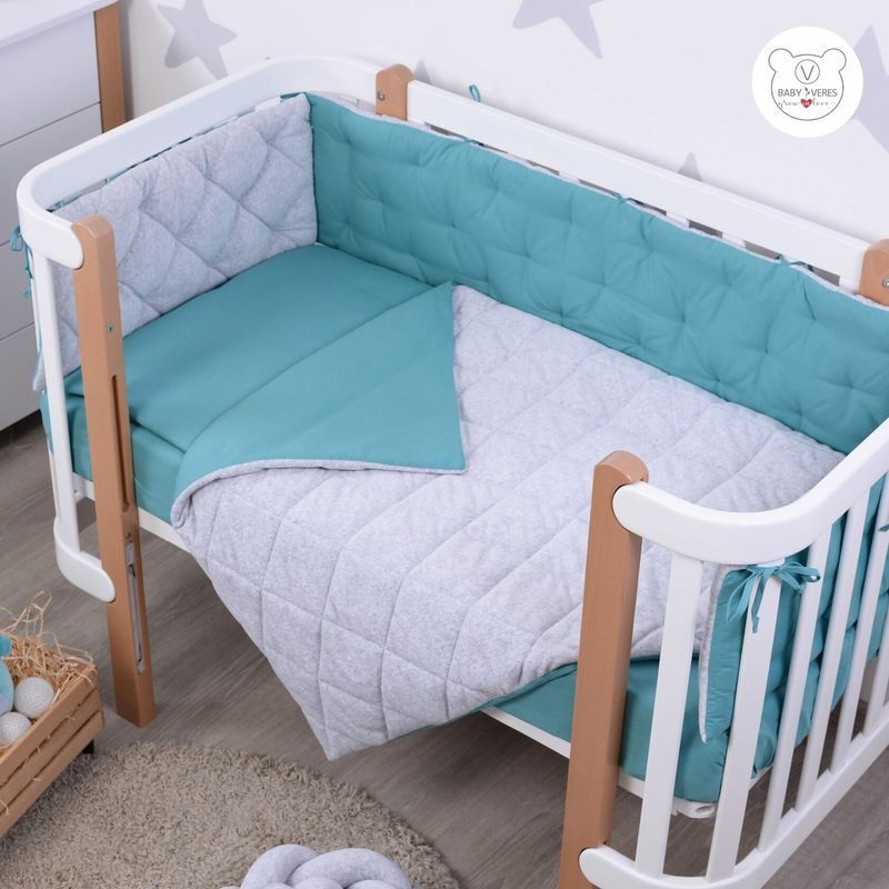 Постільний комплект Baby Veres "Velour Grey-tiffany" (5од.) для новонароджених