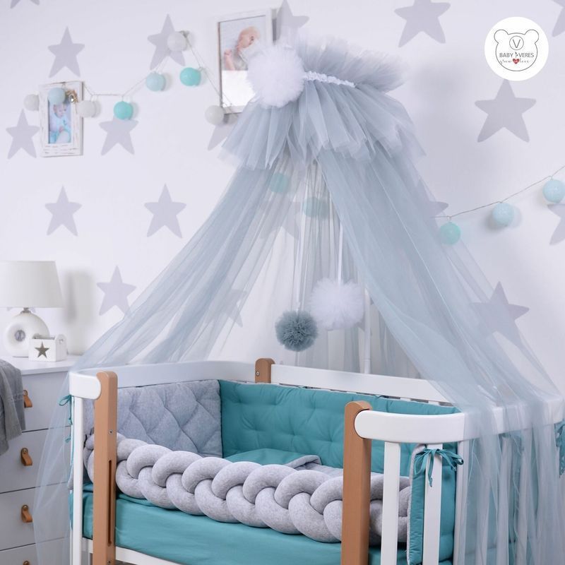Постільний комплект Baby Veres "Velour Grey-tiffany" (5од.) для новонароджених