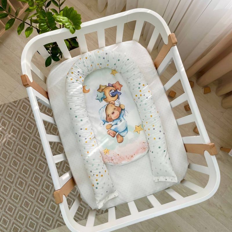 Кокон Маленька Соня Ведмедики Гаммі блакитний 65x90 см