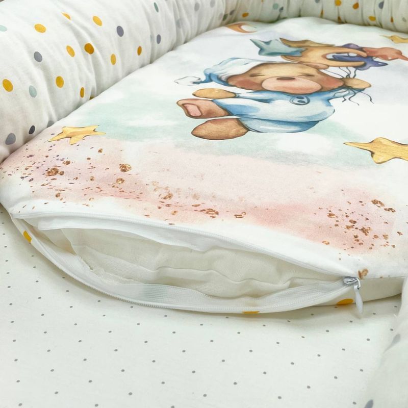 Кокон Маленька Соня Ведмедики Гаммі блакитний 65x90 см