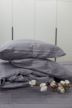 Постільна білизна Bedclozzzes сатин сірий №37 двоспальний