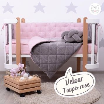 Постільний комплект Baby Veres "Velour Taupe-rose" (5од.) для новонароджених