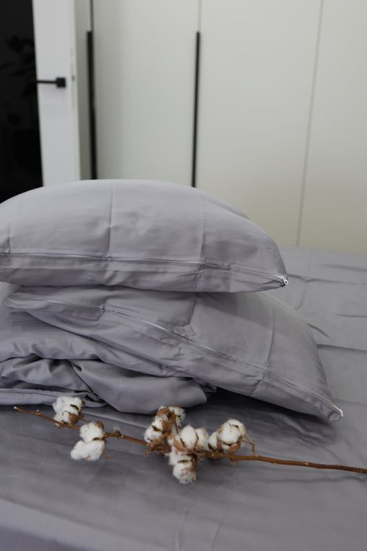 Постельное белье Bedclozzzes сатин серый №37 семейный