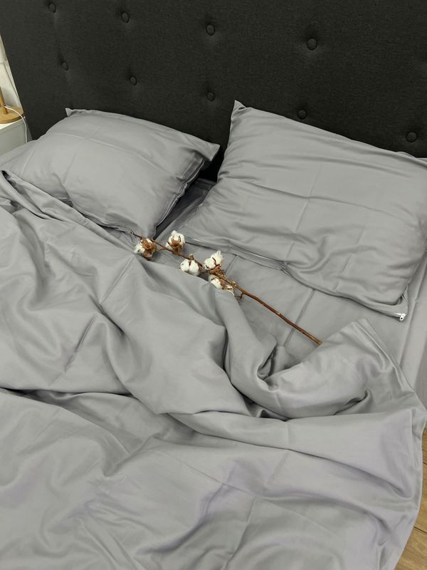 Постельное белье Bedclozzzes сатин серый №37 семейный