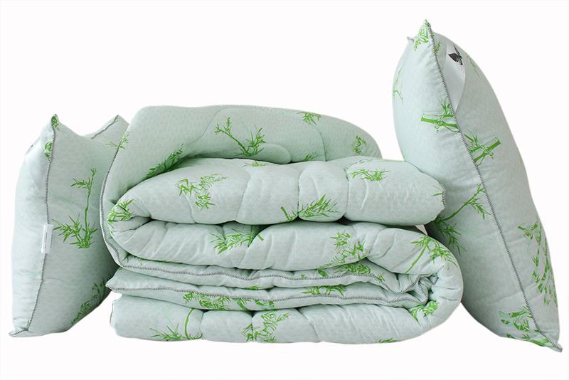 Комплект одеяло TAG лебяжий пух Bamboo white и 2 подушки 70х70 145x215 см