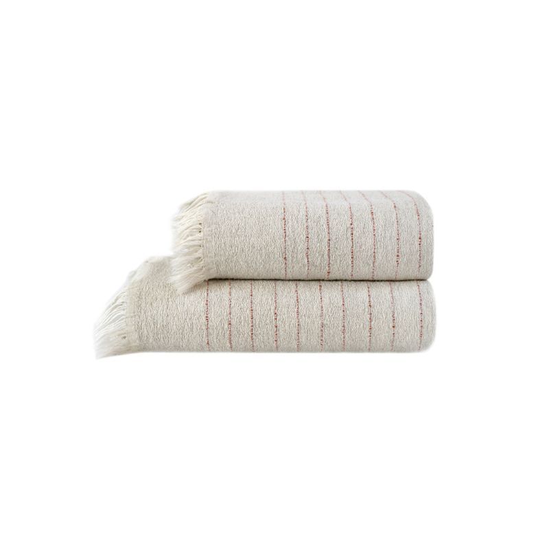 Полотенце со льна Lotus Home - Line коралловый 50х90 см