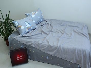 Простынь-покрывало TAG пике Полоса серый 200x235 см