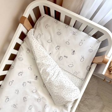 Комплект постільної білизни Маленька Соня Baby Mix New Їжачки чорні для новонародженого