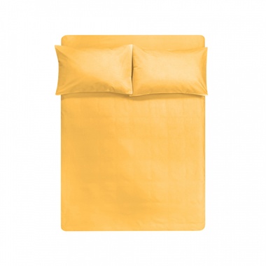 Простынь на резинке Iris Home premium ранфорс с наволочками желтый 160х200х25 см