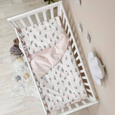 Комплект постельного белья Маленькая Соня Перо пудра для новорожденных