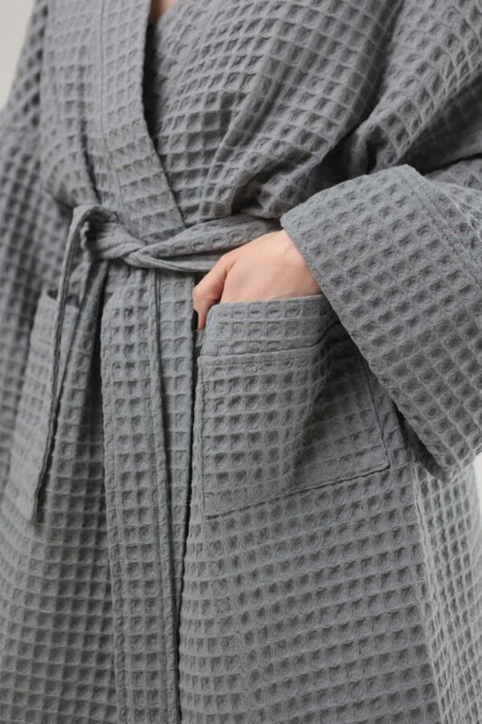 Вафельний халат Bedclozzzes жіночий сірий M-L