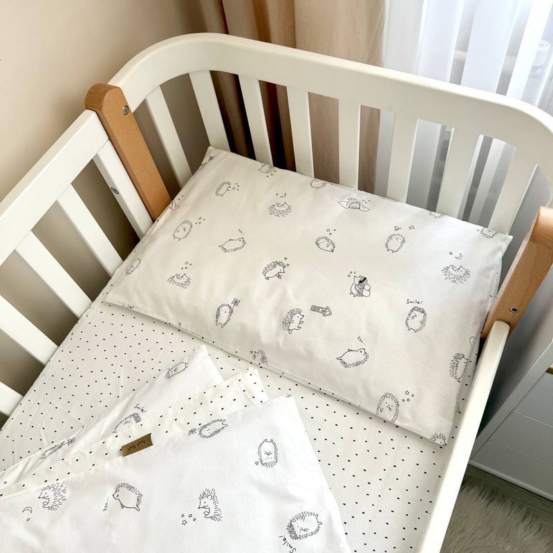 Комплект постільної білизни Маленька Соня Baby Mix New Їжачки чорні для новонародженого