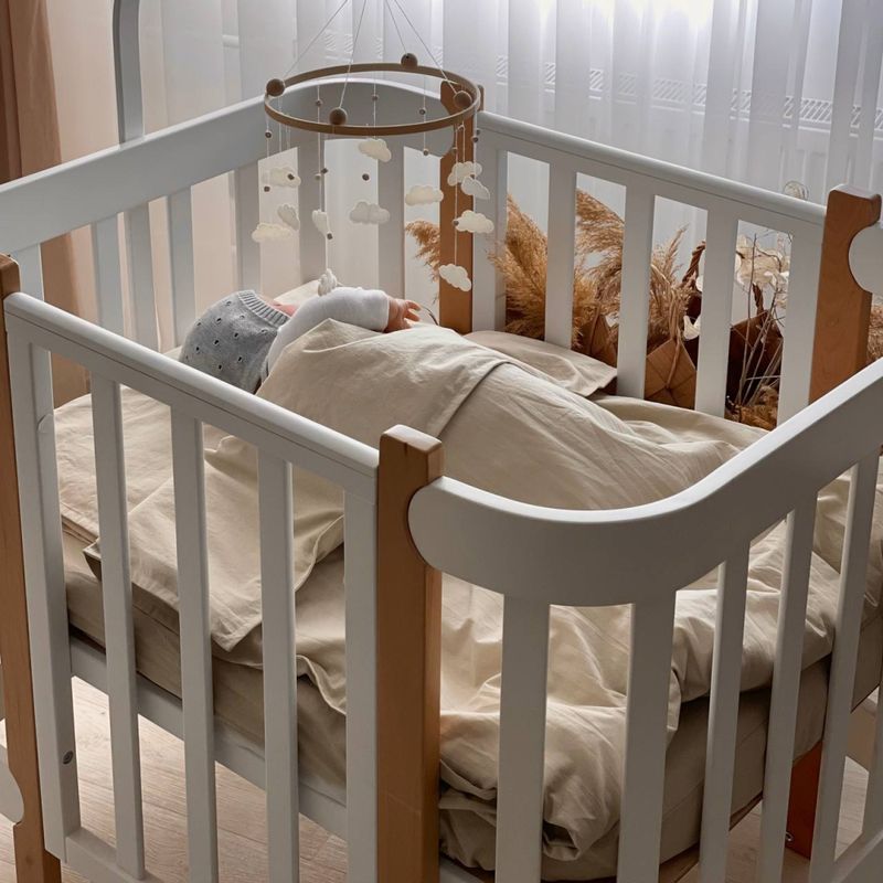 Комплект постельного белья Маленькая Соня вареный хлопок мокко для новорожденных