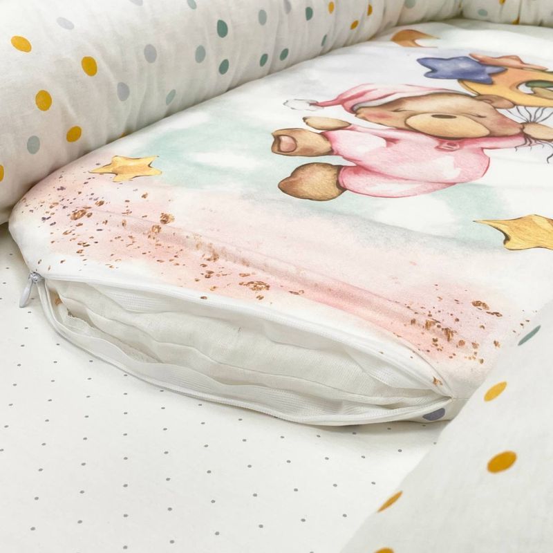Кокон Маленька Соня Ведмедики Гаммі рожевий 65x90 см