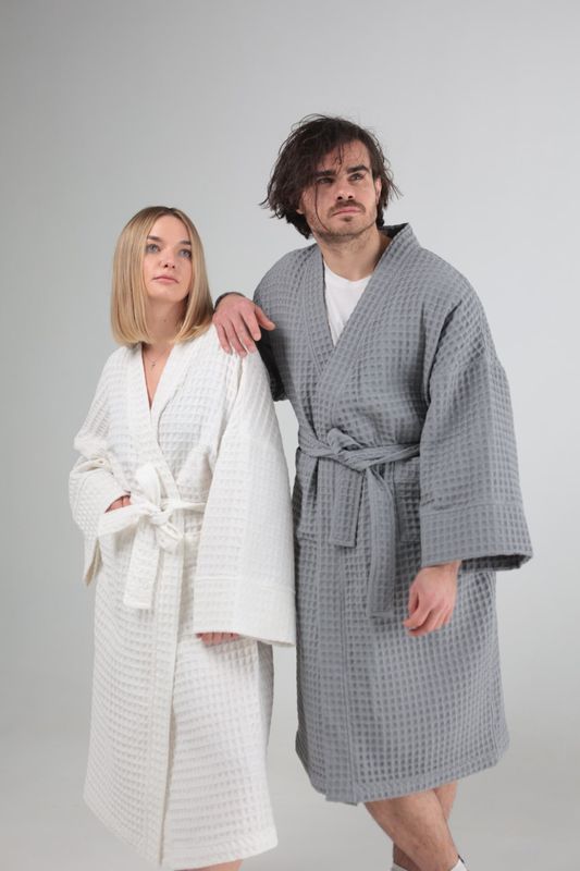 Вафельный халат Bedclozzzes женский белый S-M