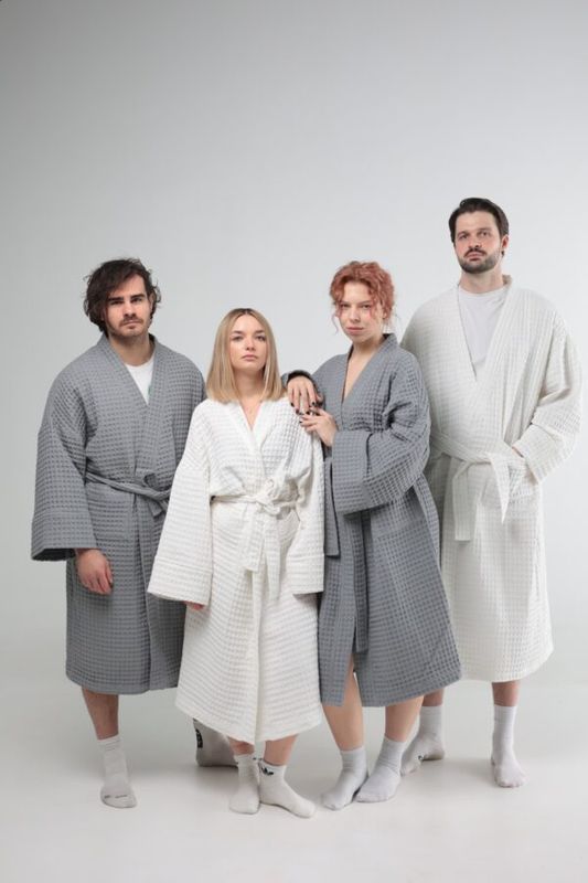 Вафельный халат Bedclozzzes женский белый S-M