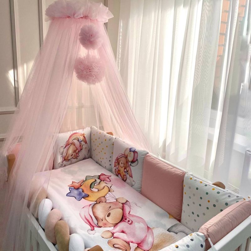Комплект постільної білизни Маленька Соня Ведмедики Гаммі рожевий для новонароджених