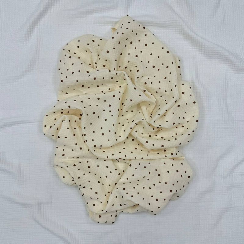 Пеленка Маленькая Соня муслин Горошки коричневые на айвори 95x135 см