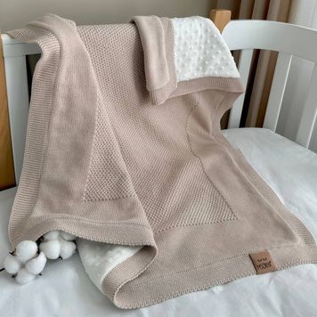 Плед Маленька Соня вязаний Wellsoft Рогожка new пісочний 80x100 см
