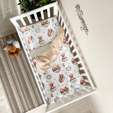 Комплект постельного белья Маленькая Соня Baby Mix Тедди бежевый для новорожденных