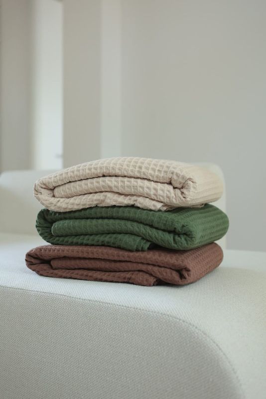 Бавовняне покривало Bedclozzzes &ldquo;грецька вафля&rdquo; шоколадне 150x220 см