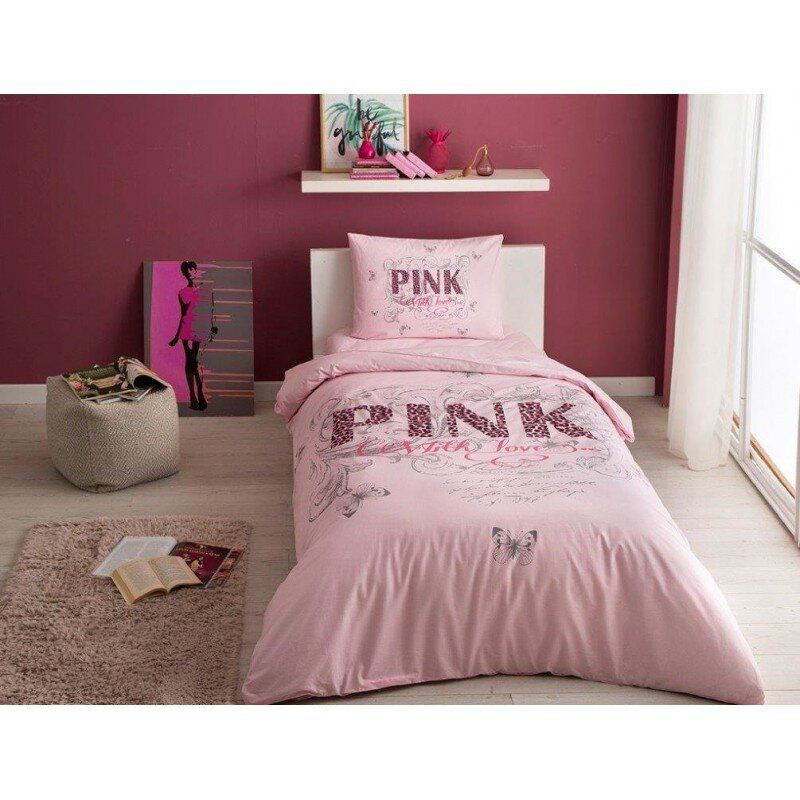 Постільна білизна Tac Ranforce Teen Pink pembe рожева підліткова підлітковий