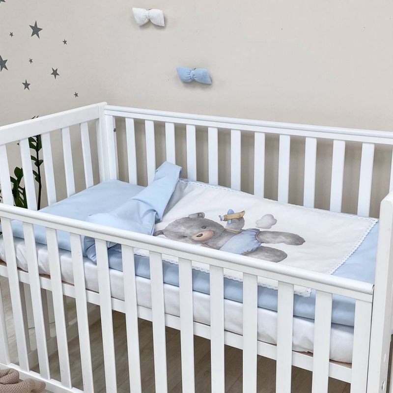 Комплект постільної білизни Маленька Соня Kids Toys Ведмедик блакитний для новонароджених