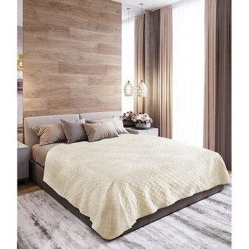 Покривало ТЕП Velour Ромб прямий бежевий 240x260 см