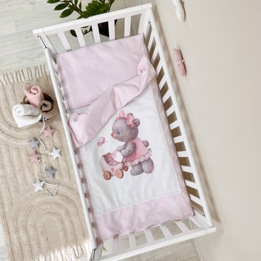 Комплект постельного белья Маленькая Соня Kids Toys Мишка розовый для новорожденных